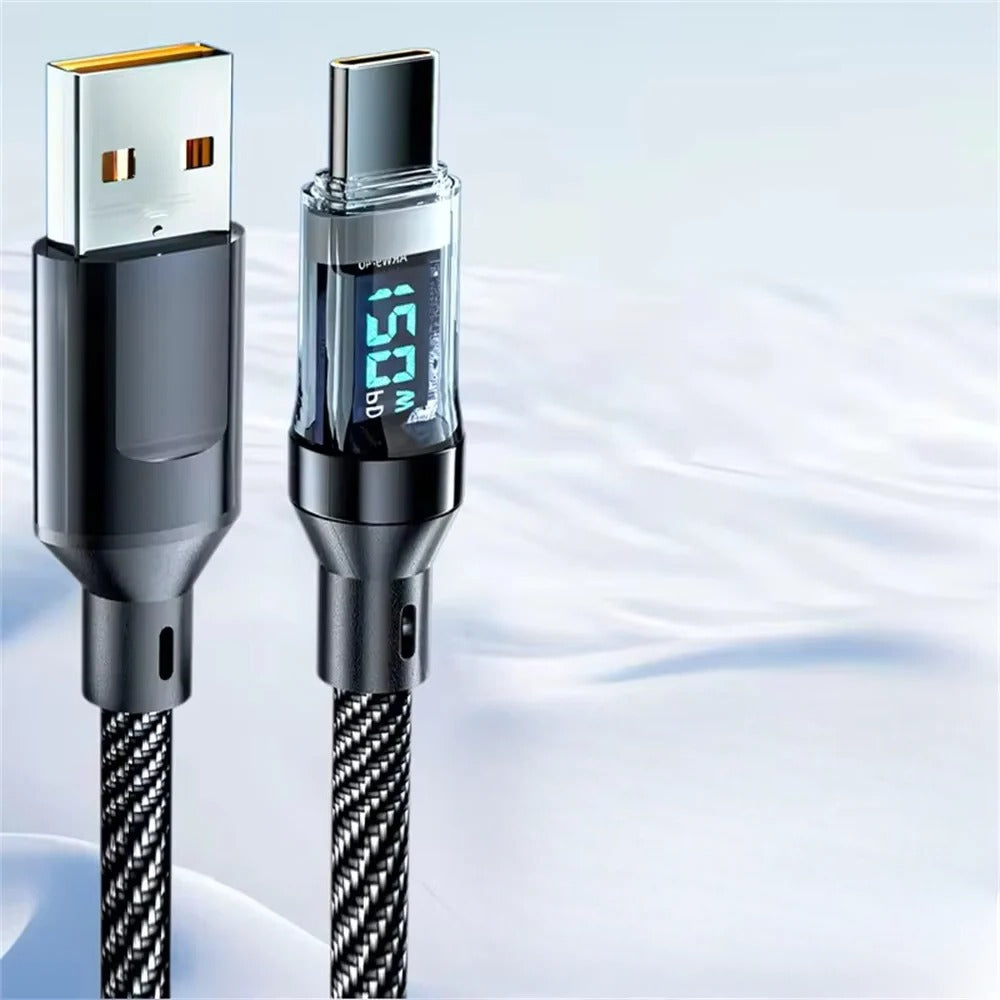USB Type-C Charging Cable with Real-Time Power Display and 120W Output All Vera Mart