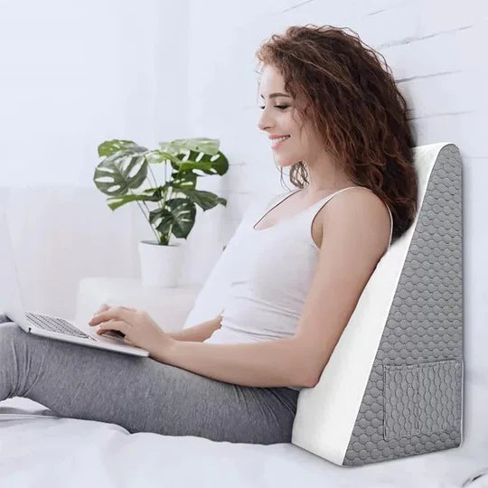 Memory Foam Wedge Pillow with Inclined Surface for Snoring and Reflux Relief All Vera Mart