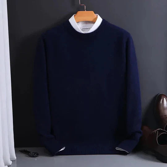 Men's Crew Neck Jumper with Soft Knit Fabric and Shape Retention, Lightweight Layering All Vera Mart
