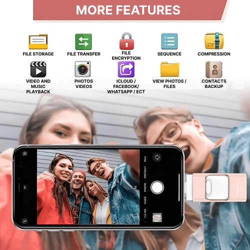 4-in-1 USB Drive with 32GB Storage and Multiple Connectors for Phones, Tablets, Computers All Vera Mart