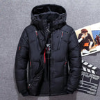 Insulated Down Jacket with Adjustable Hood and Zippered Pockets, Water-Resistant Shell All Vera Mart