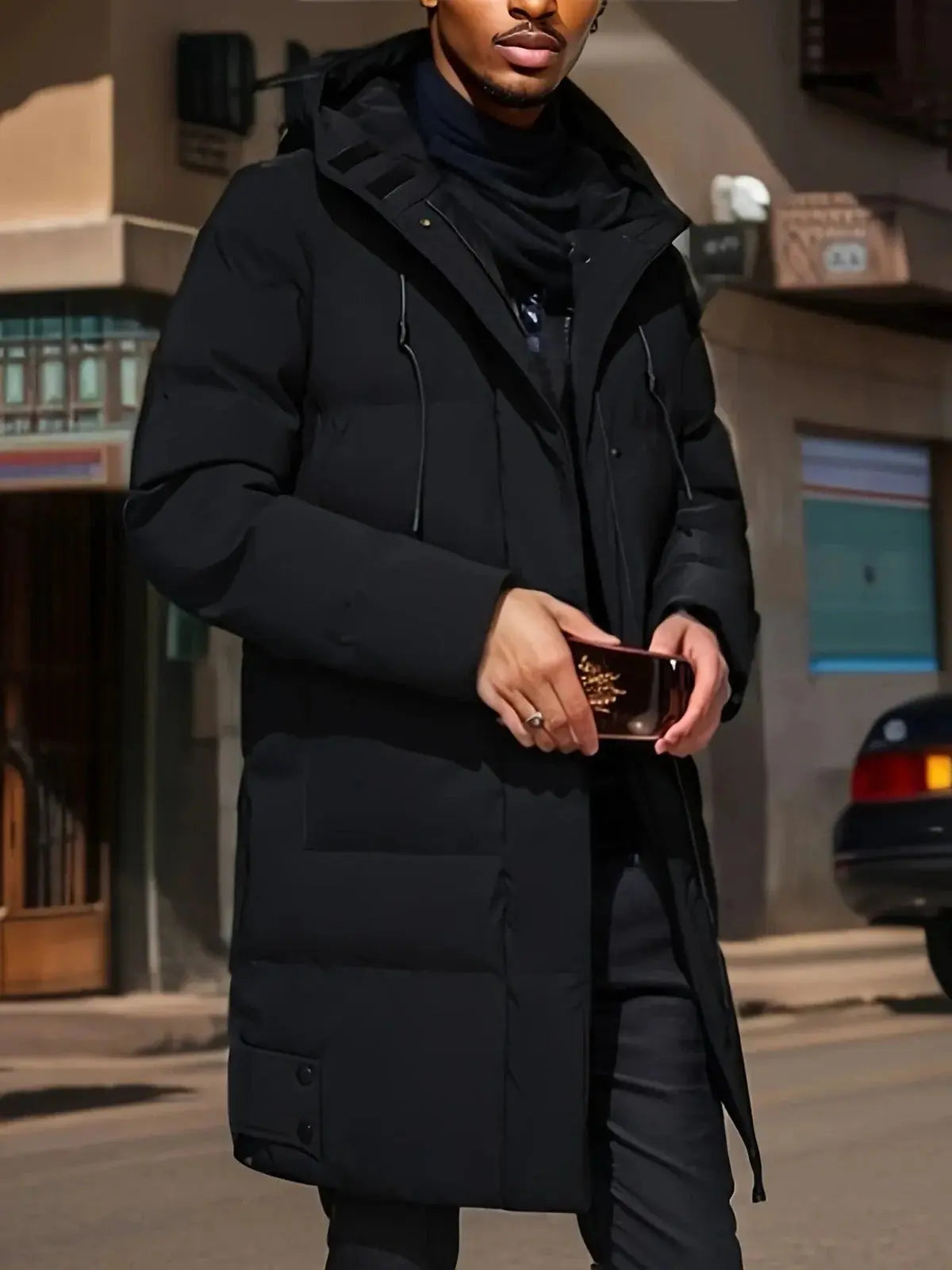 Men's Long Winter Coat with Waterproof Shell and Insulated Thermal Lining, Removable Hood All Vera Mart