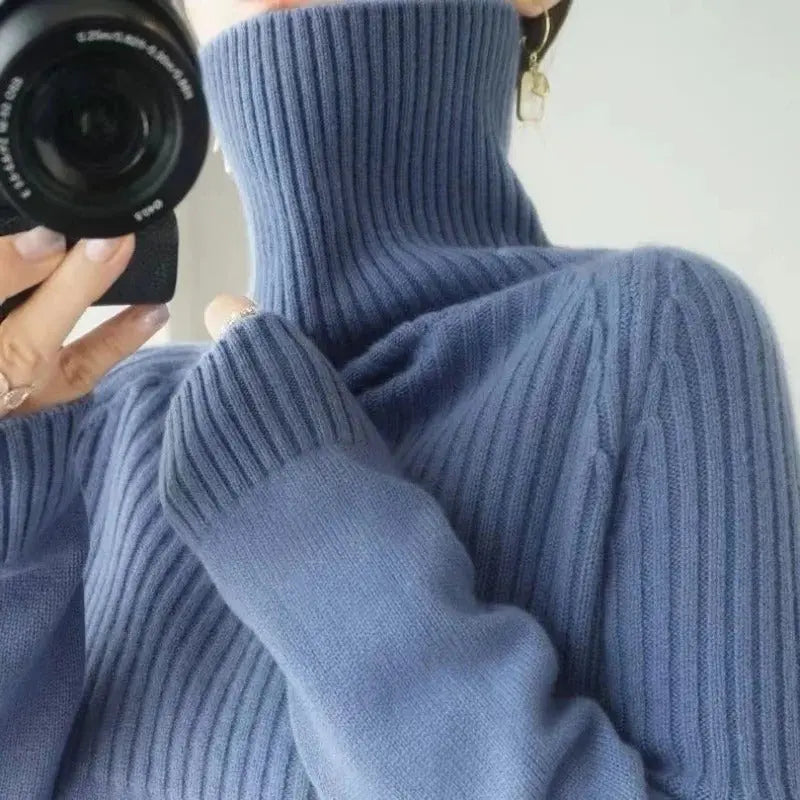 Cashmere Turtleneck Sweater with Fine Gauge Knit and Tailored Fit, Lightweight Insulation All Vera Mart