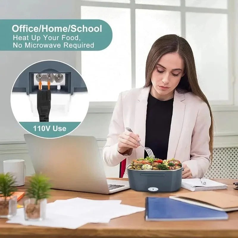 Electric Heated Lunch Box with Dual Power and Adjustable Temperature, Insulated Bag All Vera Mart