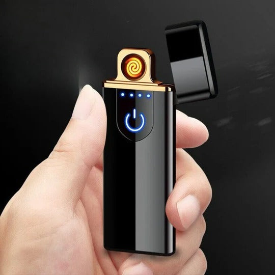 Windproof Electric Lighter with Rechargeable Battery and Universal Charging Port All Vera Mart