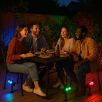 Solar LED Spot Light with Adjustable Zoom Lens, RGB and Warm White Modes, IP65 Waterproof All Vera Mart