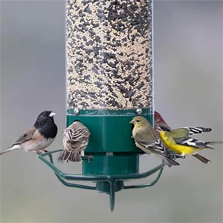 Spinning Perch Bird Feeder with Weight-Activated Squirrel Deterrent and Four Feeding Ports All Vera Mart