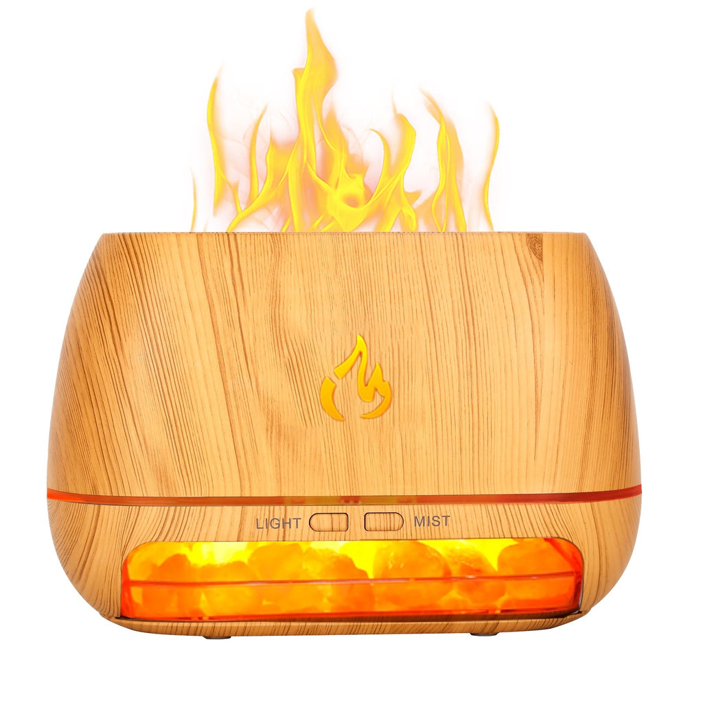 Negative Ion Salt Crystal Lamp with Warm Amber Glow and Universal Charging All Vera Mart