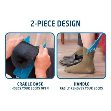 Compression Sock Helper with Extended Reach Handle and Snap Lock Hinge All Vera Mart