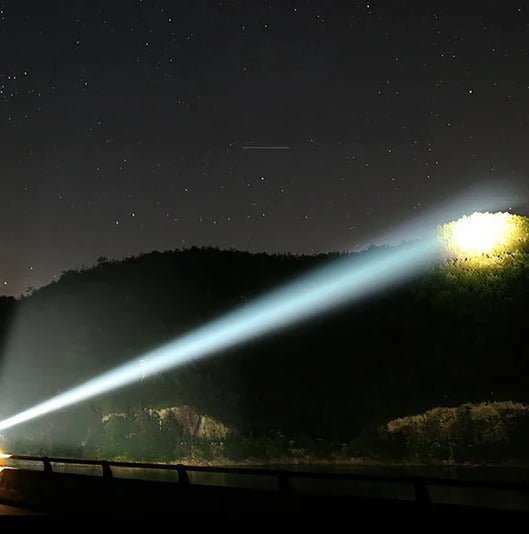 Rechargeable LED Flashlight with 12,000 Lumens and 550 Meter Beam, IP65 Rated All Vera Mart