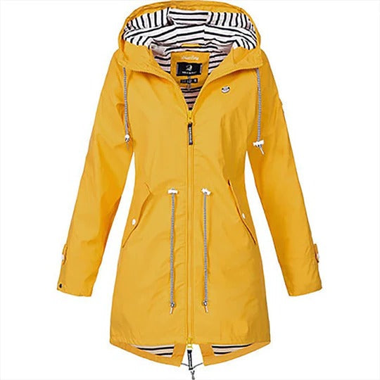 Women's Full Length Raincoat with Adjustable Hood and Breathable Lining All Vera Mart