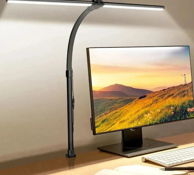 Dual Head LED Desk Lamp with Adjustable Arms and Touch Control, 2700K-6000K All Vera Mart