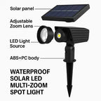 Solar LED Spot Light with Adjustable Zoom Lens, RGB and Warm White Modes, IP65 Waterproof All Vera Mart