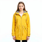 Women's Full Length Raincoat with Adjustable Hood and Breathable Lining All Vera Mart