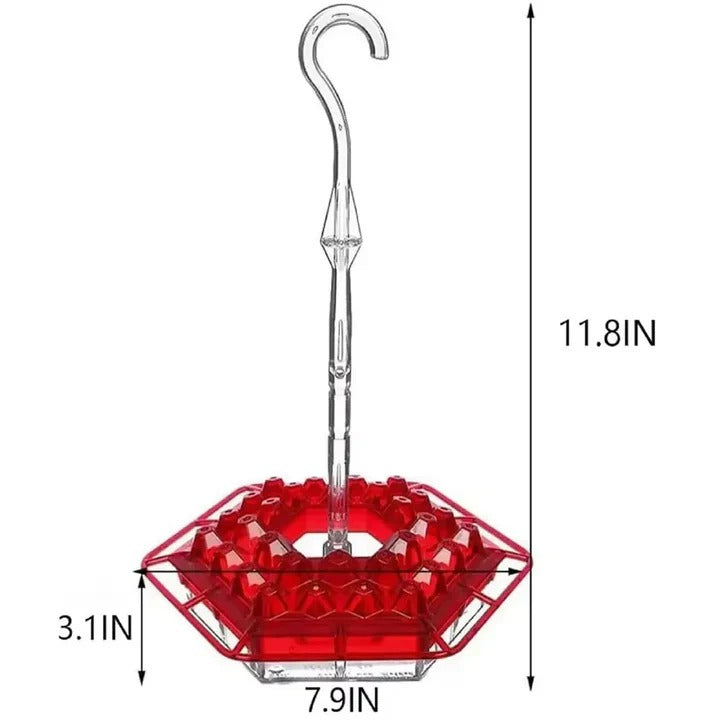 Hummingbird Feeder with Water Moat and 30 Feeding Ports, 12oz Capacity All Vera Mart