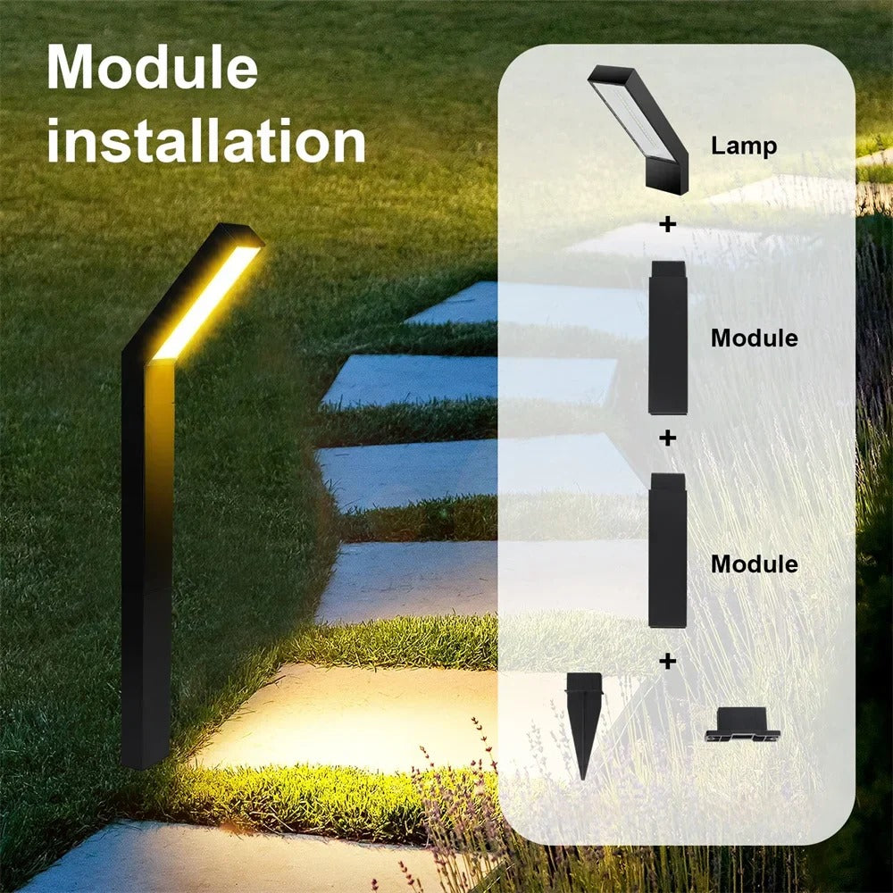 Outdoor Ground Stake Light with Solar Panel and Color Temperature Control All Vera Mart
