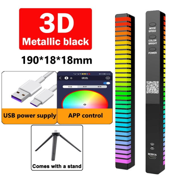 Sound Reactive RGB LED Light Bar with App Control and Music Sync All Vera Mart