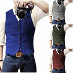 Men's Sleeveless Gilet with Open Front and Regular Fit All Vera Mart