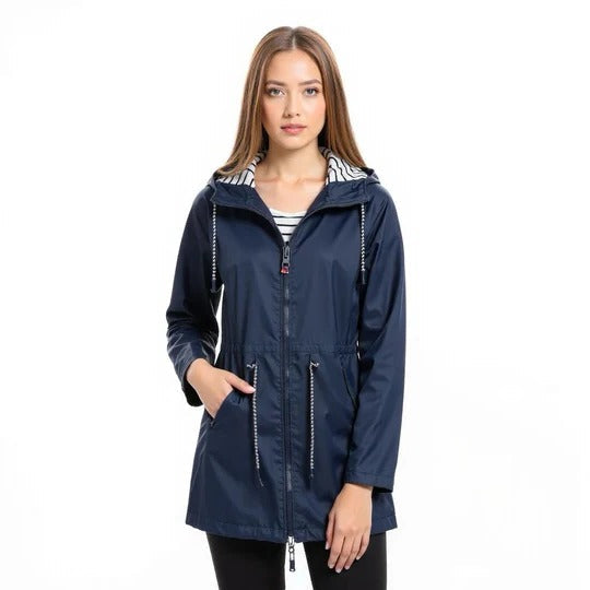 Women's Full Length Raincoat with Adjustable Hood and Breathable Lining All Vera Mart
