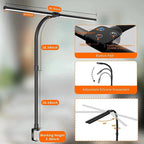 Dual Head LED Desk Lamp with Adjustable Arms and Touch Control, 2700K-6000K All Vera Mart