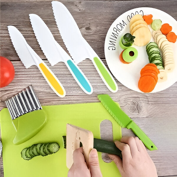 Children's Kitchen Utensil Set with Rounded Edges and Dishwasher Safe Construction for Ages 2-5 All Vera Mart