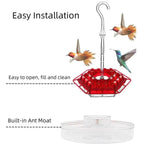 Hummingbird Feeder with Water Moat and 30 Feeding Ports, 12oz Capacity All Vera Mart