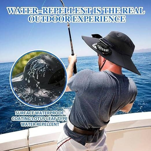 Cooling Sun Hat with Dual Fans and Solar Battery, Adjustable Fit All Vera Mart