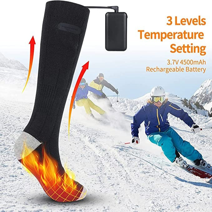 Rechargeable Heated Socks with 3-Level Temperature Control and 8-Hour Battery All Vera Mart