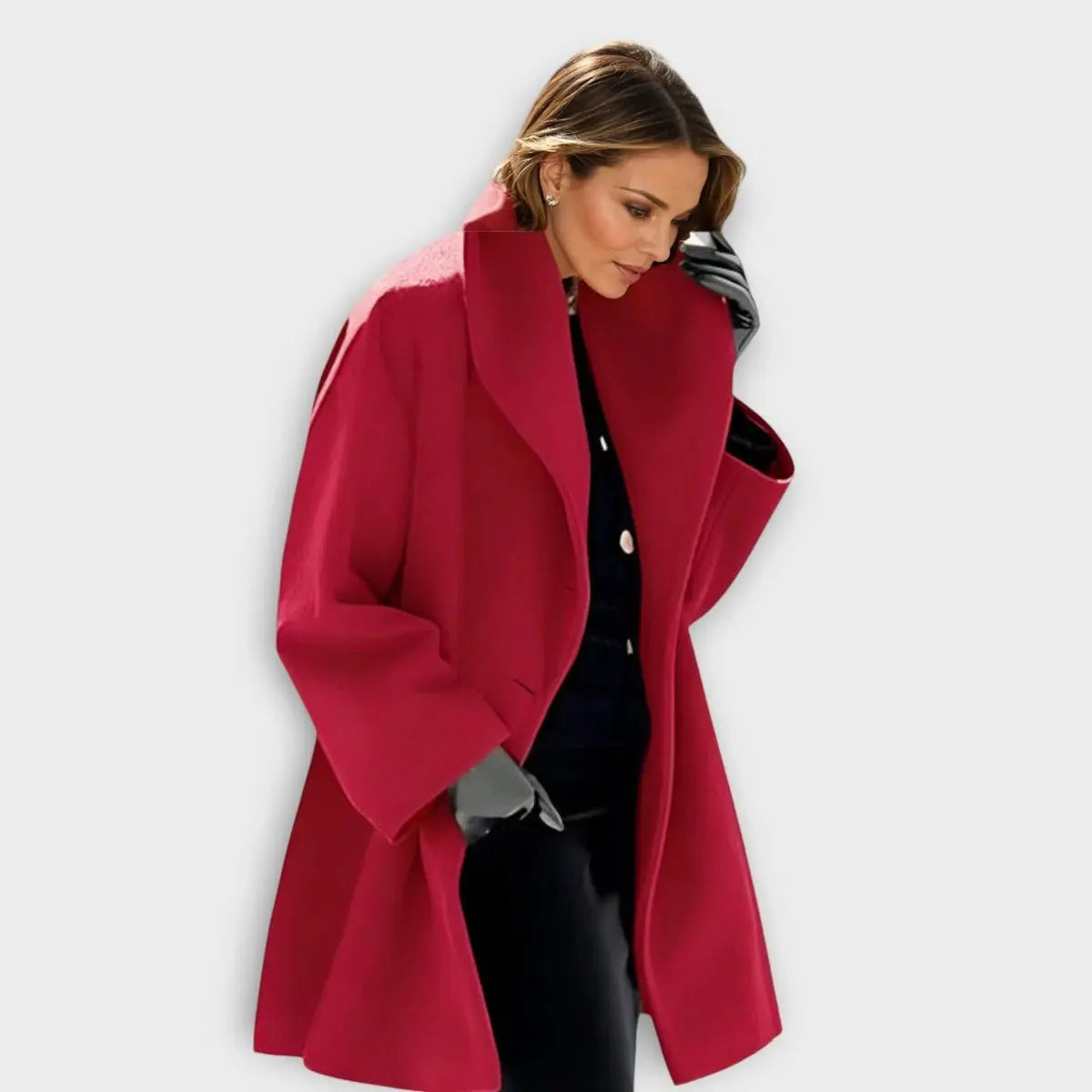 Women's Wool Coat with Wind-Resistant Shell and Insulated Lining, Tailored Fit All Vera Mart
