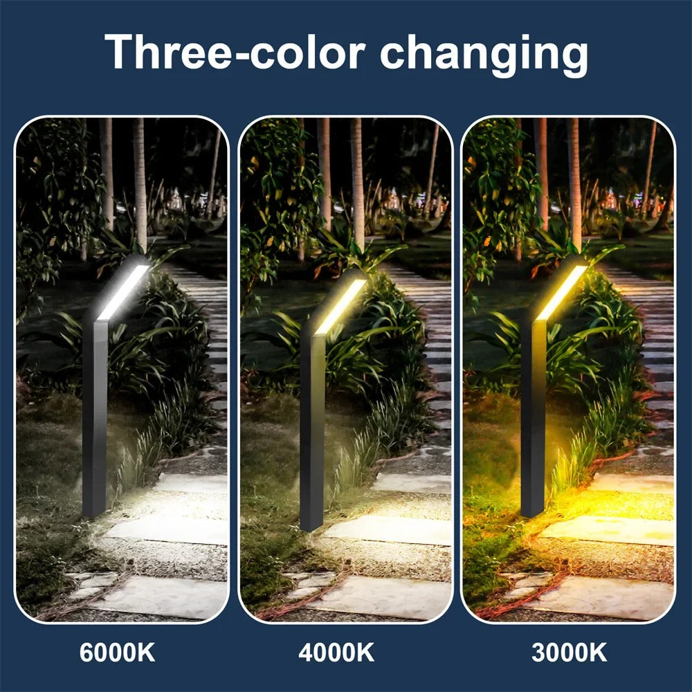 Outdoor Ground Stake Light with Solar Panel and Color Temperature Control All Vera Mart