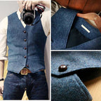 Men's Sleeveless Gilet with Open Front and Regular Fit All Vera Mart