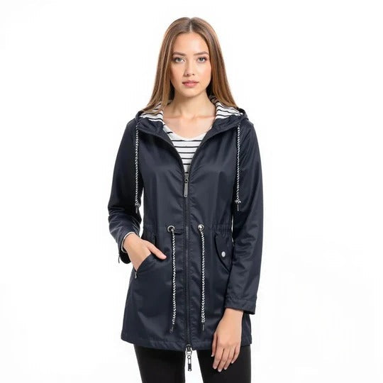 Women's Full Length Raincoat with Adjustable Hood and Breathable Lining All Vera Mart