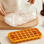 Push Release Ice Tray with Dual Trays and Storage Container, Serving Scoop Included All Vera Mart