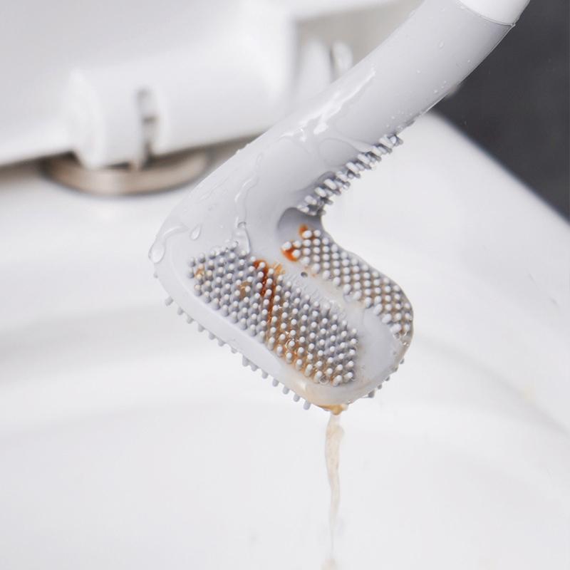 Wall Mount Toilet Brush with Deep Cleaning Bristles and Adhesive Holder All Vera Mart