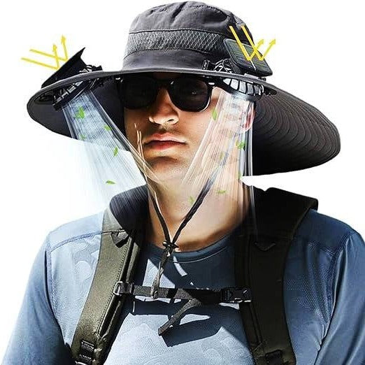 Cooling Sun Hat with Dual Fans and Solar Battery, Adjustable Fit All Vera Mart