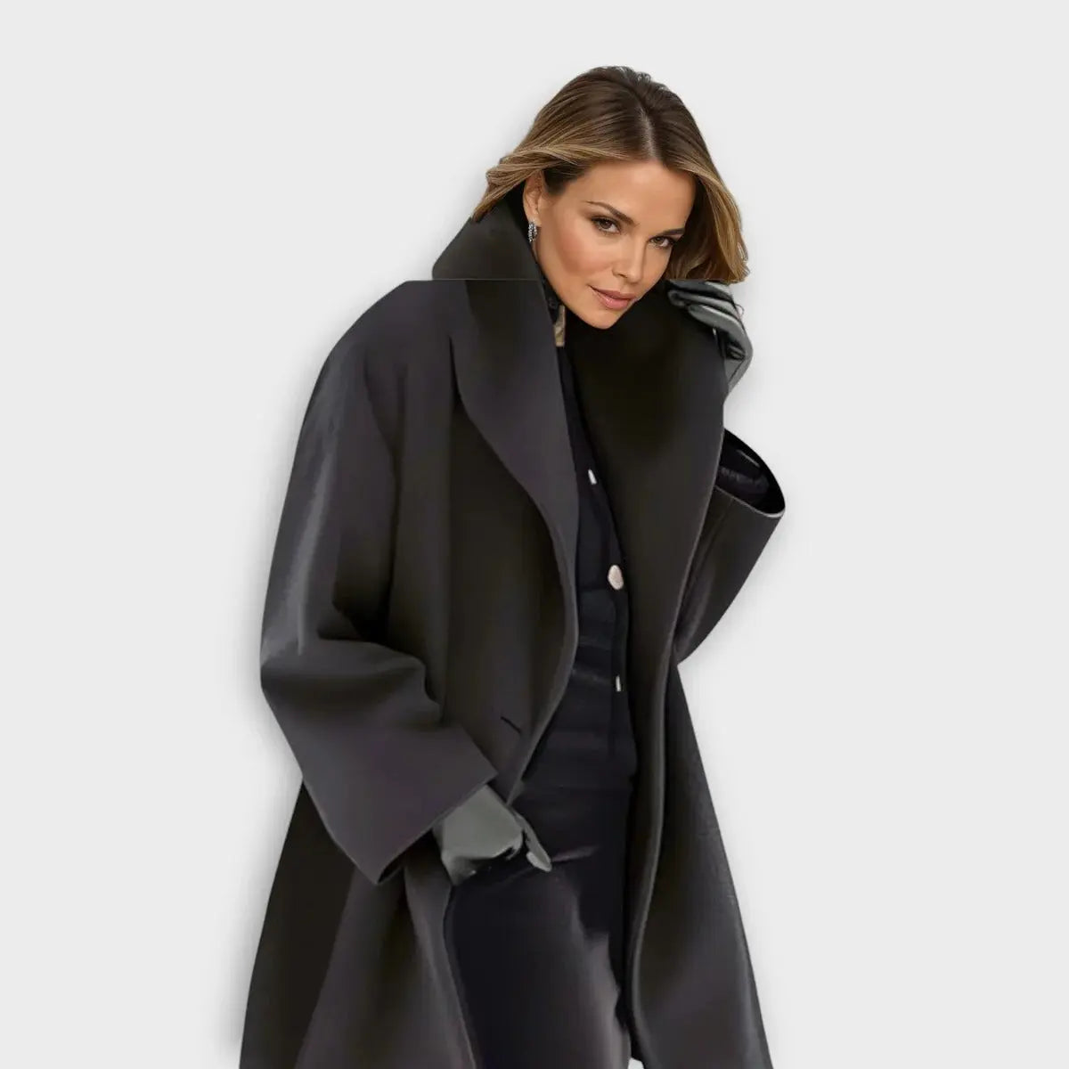 Women's Wool Coat with Wind-Resistant Shell and Insulated Lining, Tailored Fit All Vera Mart