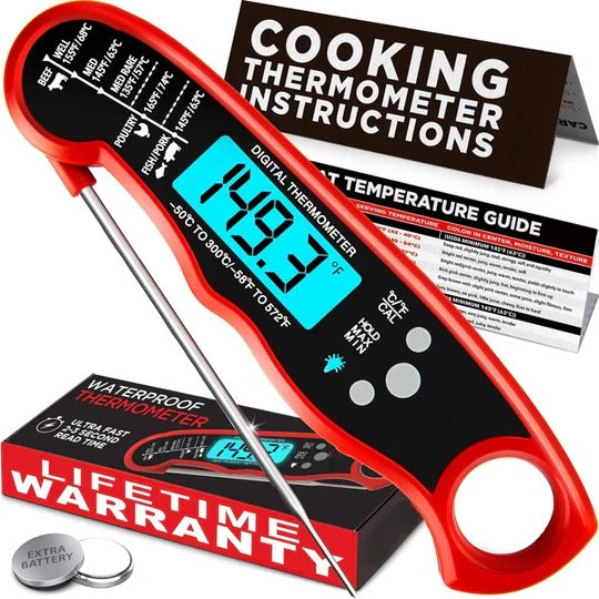 Digital Meat Thermometer with Backlit Display and 2-Second Response Time All Vera Mart