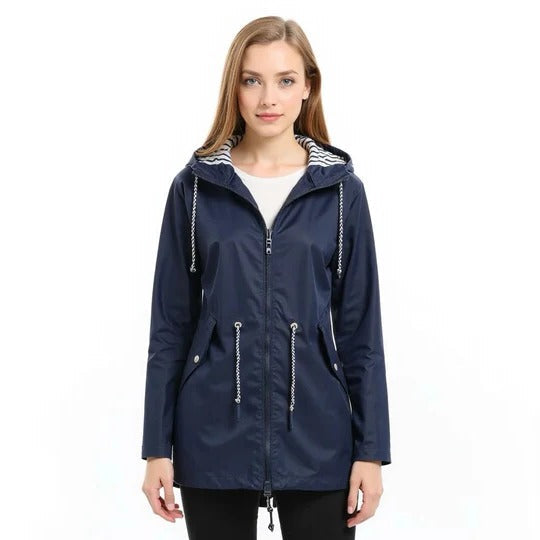 Women's Full Length Raincoat with Adjustable Hood and Breathable Lining All Vera Mart