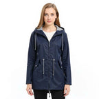 Women's Full Length Raincoat with Adjustable Hood and Breathable Lining All Vera Mart