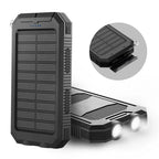 Solar Power Bank with 10000mAh Capacity and Dual USB Ports, Splash Resistant All Vera Mart