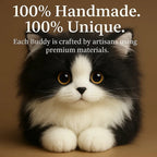 Handcrafted Plush Cat with Black and White Markings, Lifelike Resting Pose All Vera Mart