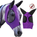 Elastic Mesh Fly Mask for Horses with Full Face Coverage and UV Protection All Vera Mart