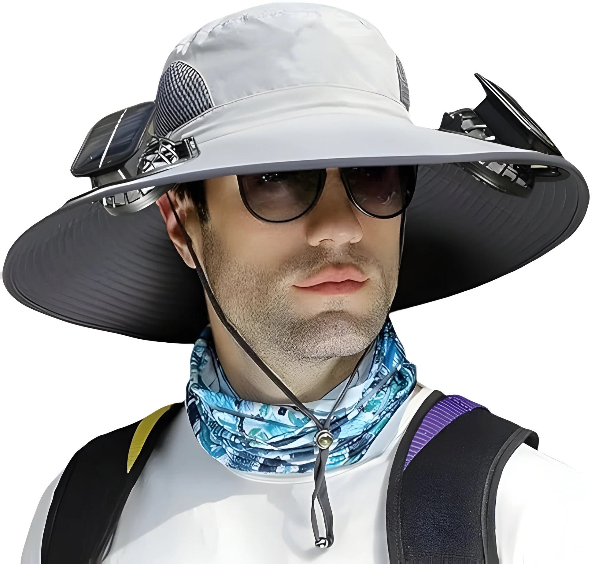 Cooling Sun Hat with Dual Fans and Solar Battery, Adjustable Fit All Vera Mart