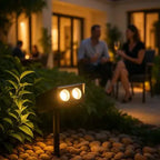 Solar LED Spot Light with Adjustable Zoom Lens, RGB and Warm White Modes, IP65 Waterproof All Vera Mart