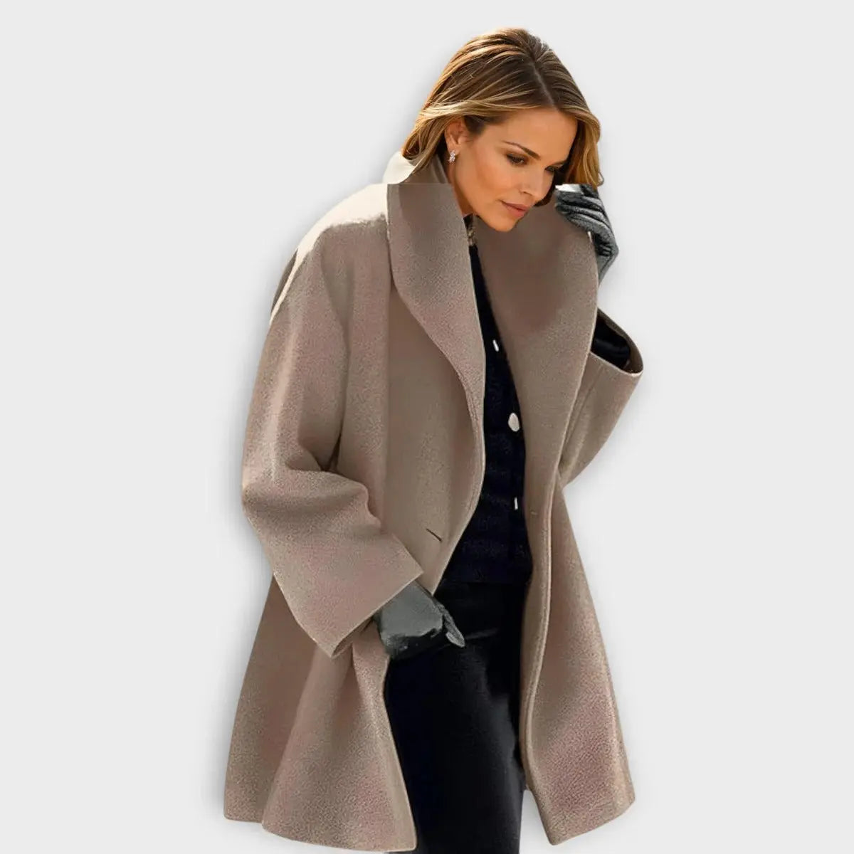 Women's Wool Coat with Wind-Resistant Shell and Insulated Lining, Tailored Fit All Vera Mart