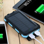 Solar Power Bank with 10000mAh Capacity and Dual USB Ports, Splash Resistant All Vera Mart