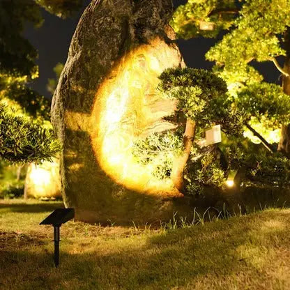 Solar LED Spot Light with Adjustable Zoom Lens, RGB and Warm White Modes, IP65 Waterproof All Vera Mart