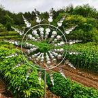 Dual Rotation Metal Garden Windmill with Opposite Spinning Blades and Stake All Vera Mart