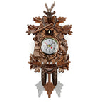 Wooden Cuckoo Wall Clock with Carved Forest Animals and Swinging Pendulum All Vera Mart