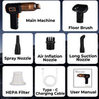 Handheld Vacuum with 90,000 Pa Suction and Six Interchangeable Nozzles for Car Interiors All Vera Mart